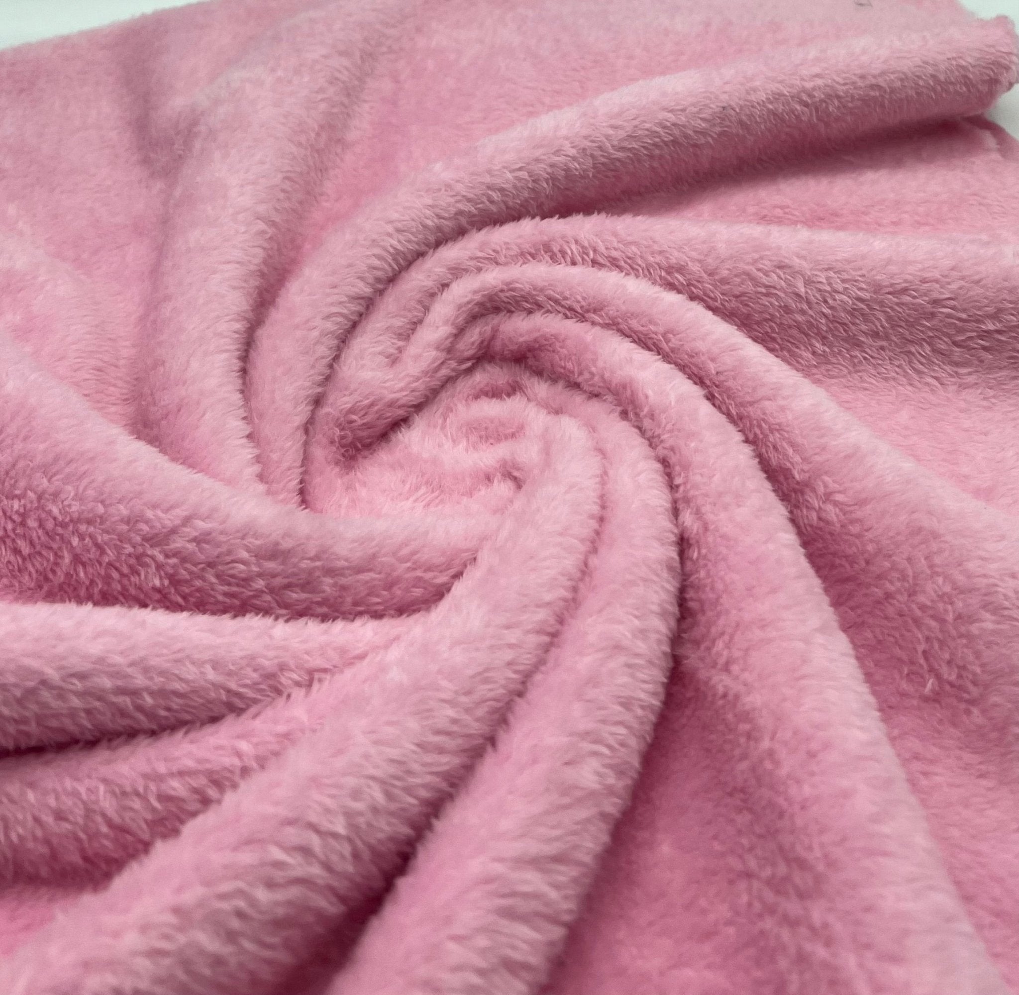 Baby Pink Super Soft Plain Cuddle Fleece Fabric Blanket Loungewear - T9 Fabrics